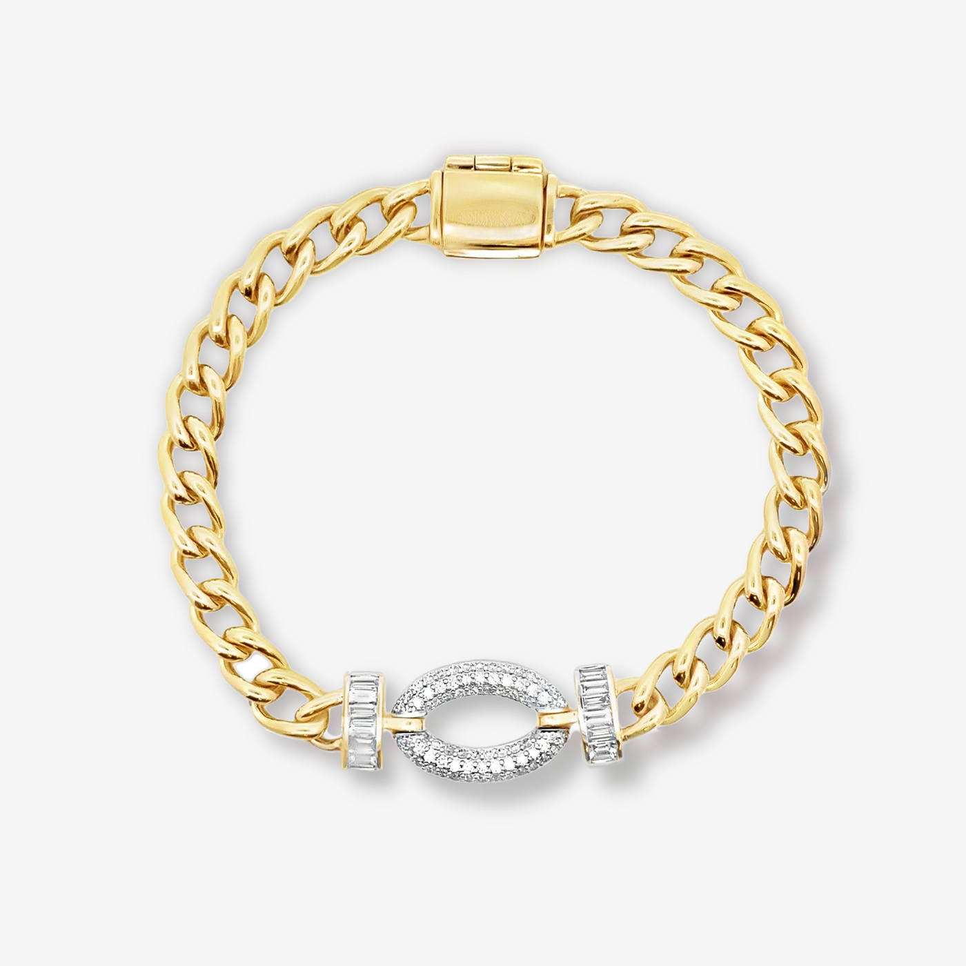 Round & Baguette Havana Link Bracelet