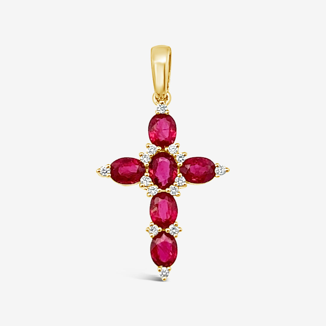 Ruby cross necklace - shops genuine rubies