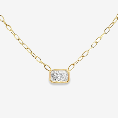 Solitaire 1.00CT Radiant Bezel Set Diamond Necklace