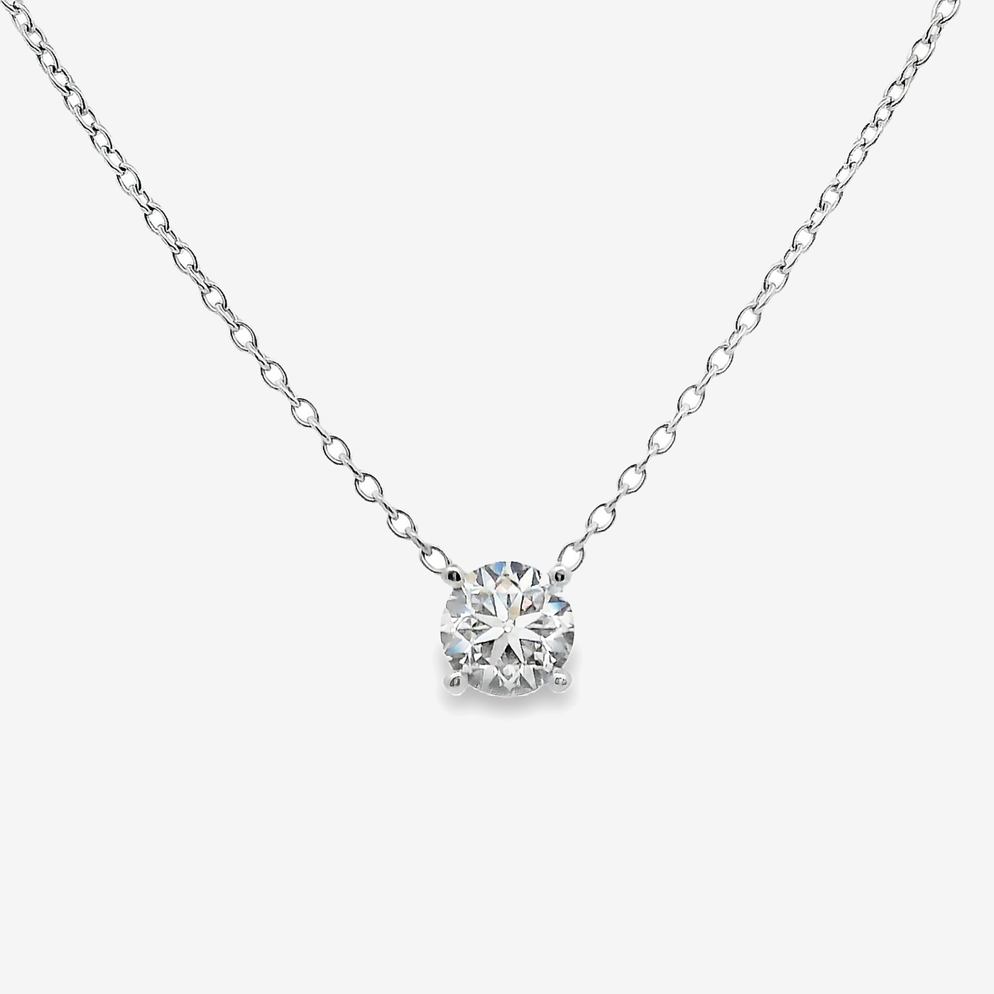 Solitaire 1.40CT Round Diamond Necklace