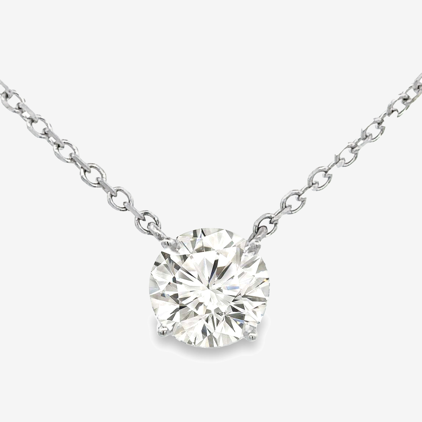 Solitaire 2.14CT Round Diamond Necklace