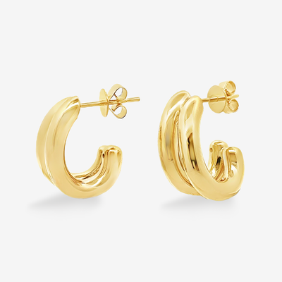 Split J Hoop Earrings