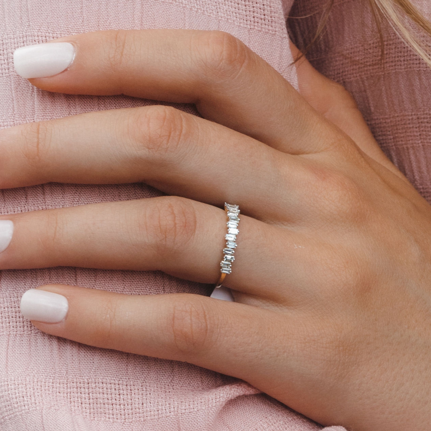 Stackable Asymmetrical Baguette Ring