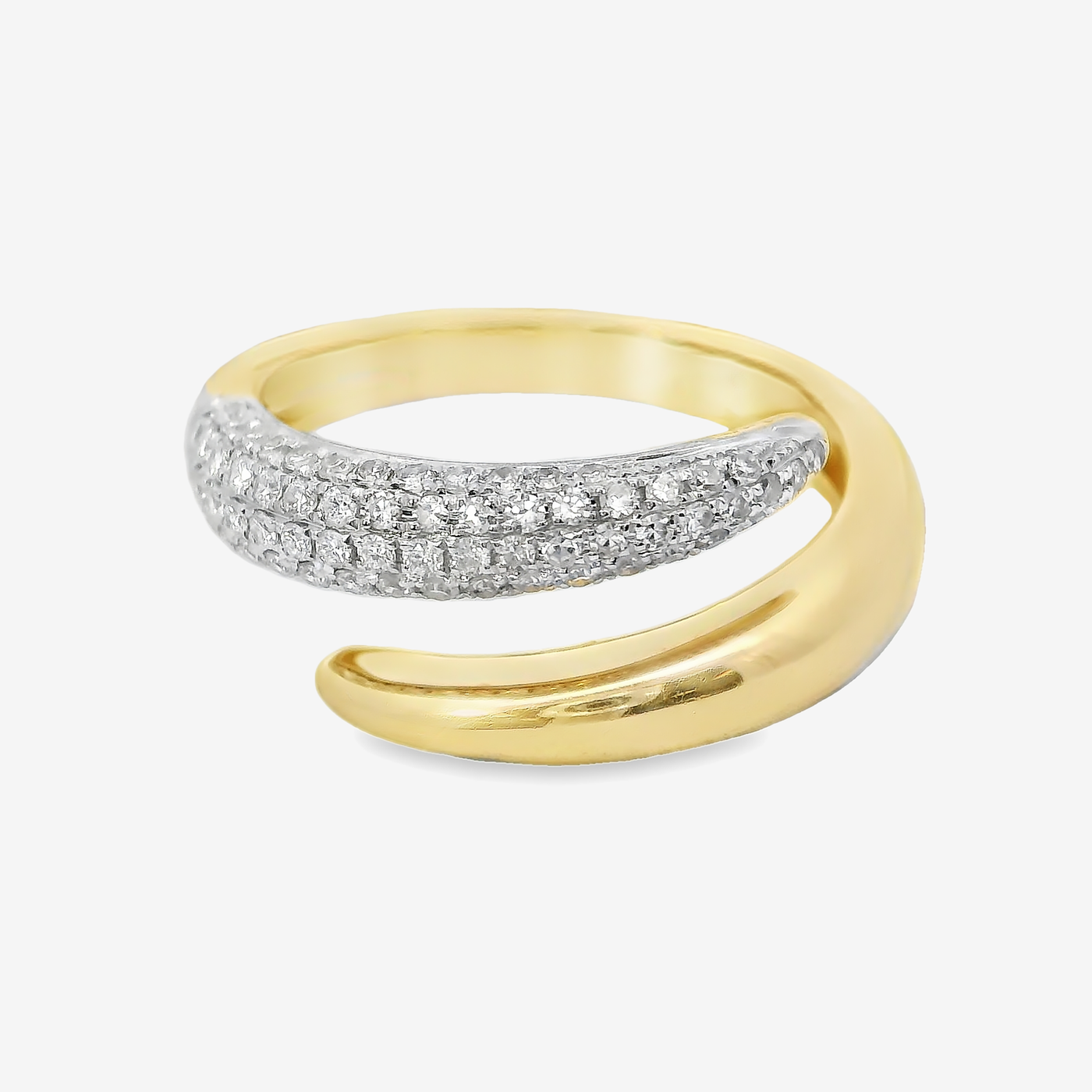 Talon Pave' 1/2 & 1/2 Wrap Ring