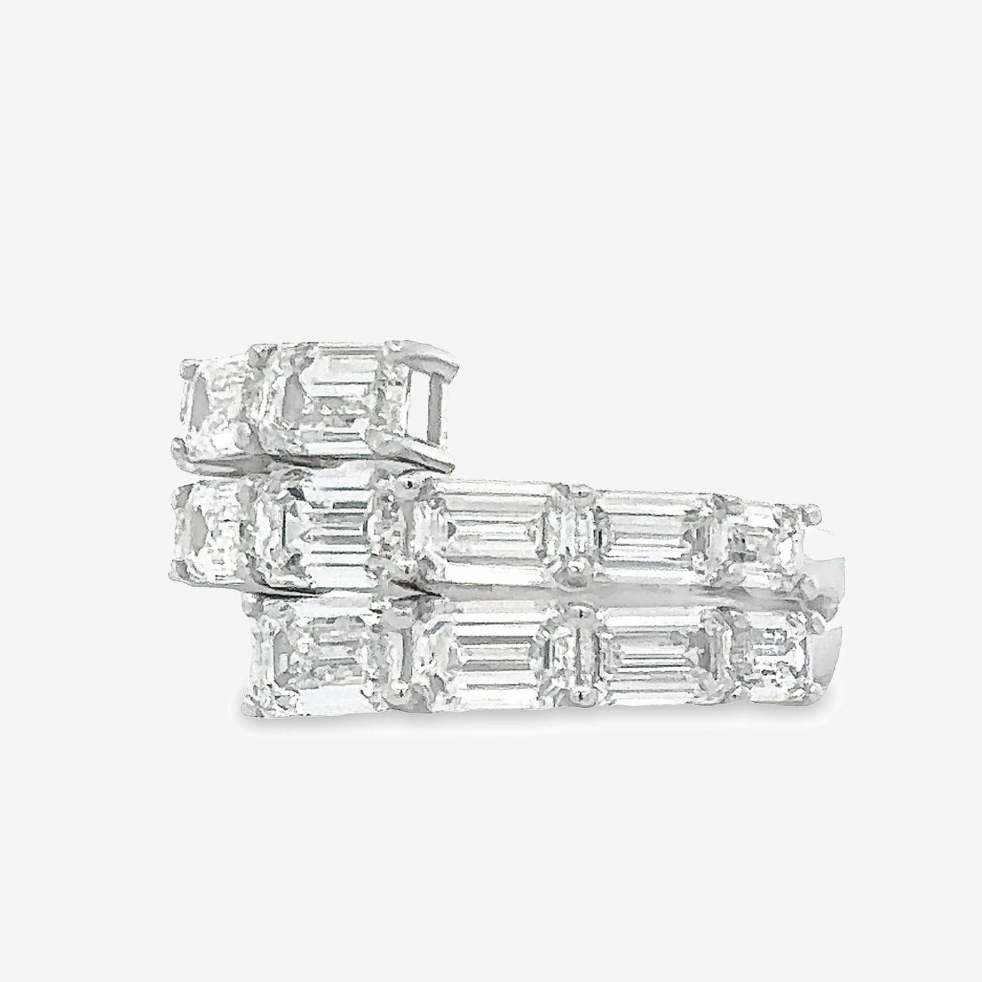 emerald cut diamond eternity spiral ring