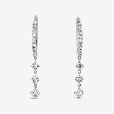 white gold diamond drop earrings