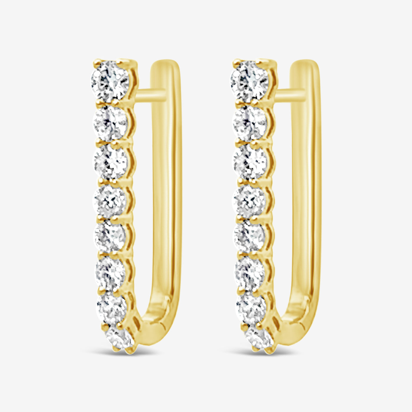 diamond u hoop earrings