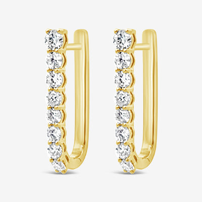 diamond u hoop earrings