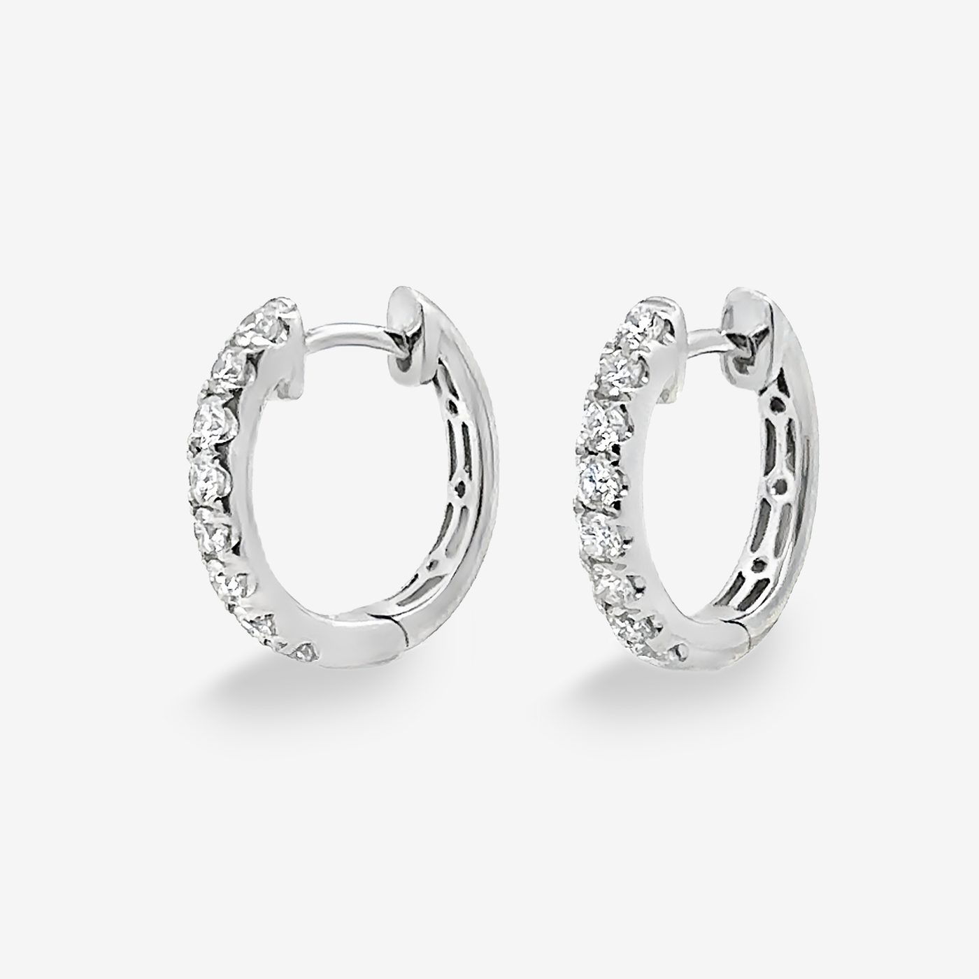 U Hoop 0.45CT Diamond Huggie Earrings