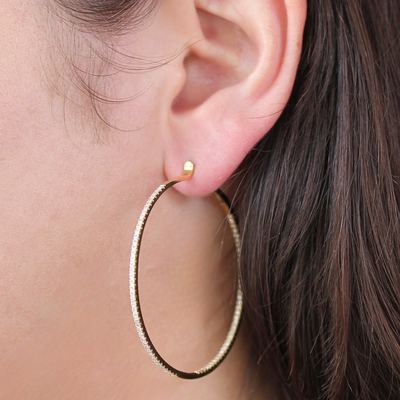 2.25" Ultra Whisper Thin 1.25CT Hoop Earrings