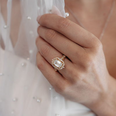 Preset 2.31CT Lab Grown Emerald Cut Diamond Engagement Ring