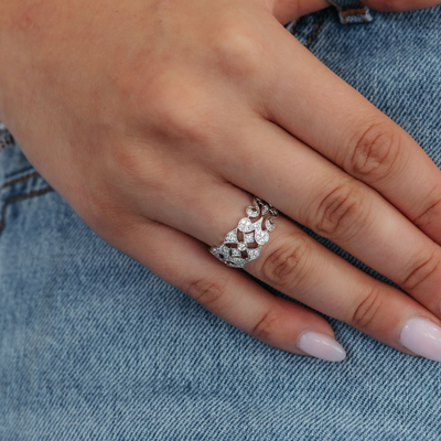 Halfway Antique Diamond Band Ring