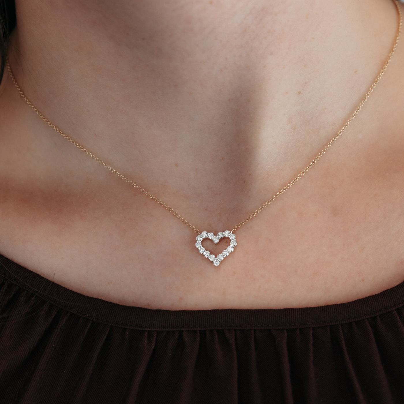 Classic 0.50CT Diamond Heart Necklace