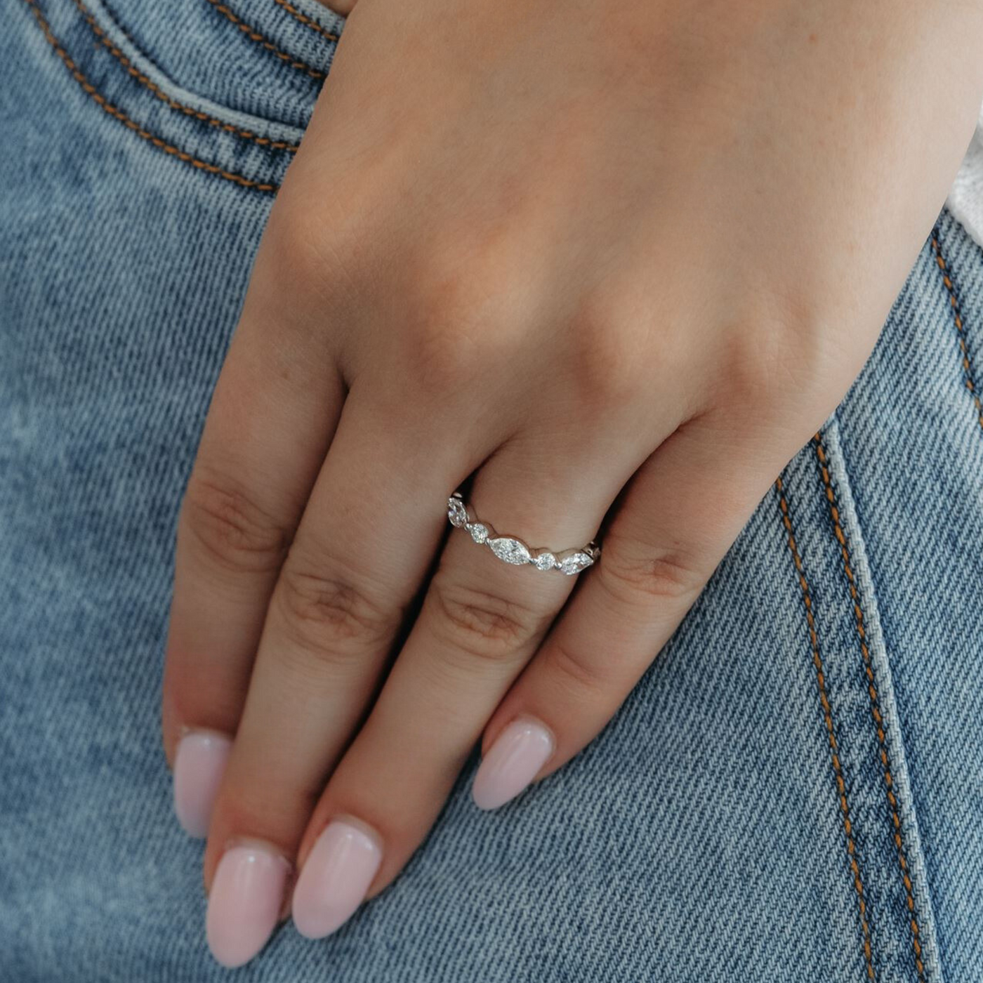 Marquise & Round Pinpoint Ring