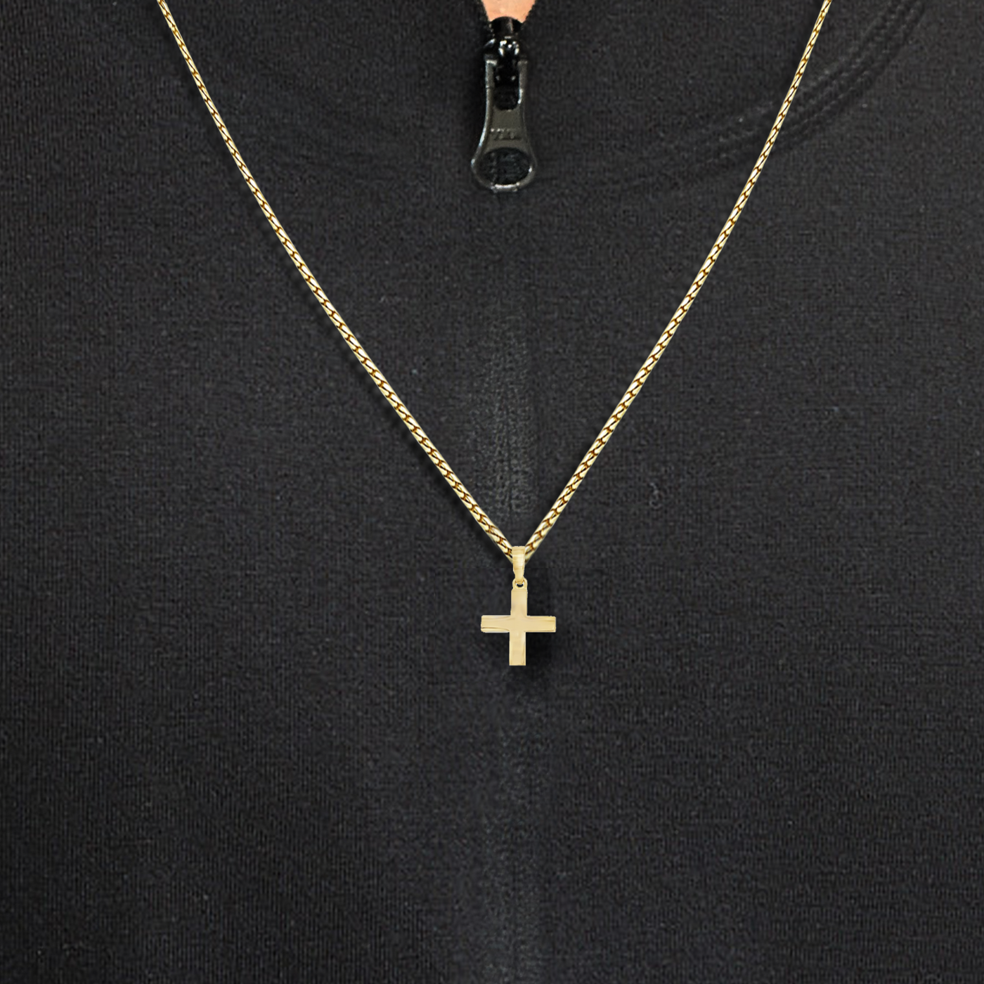 0.5" Solid Gold Square Greek Cross Pendant