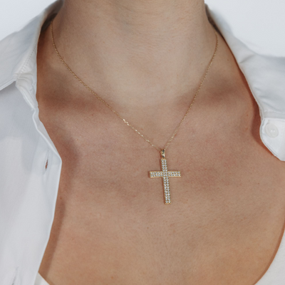 Classic Pave Cross Necklace