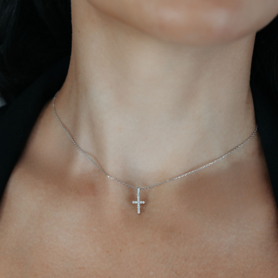 Mini Diamond Cross Pendant