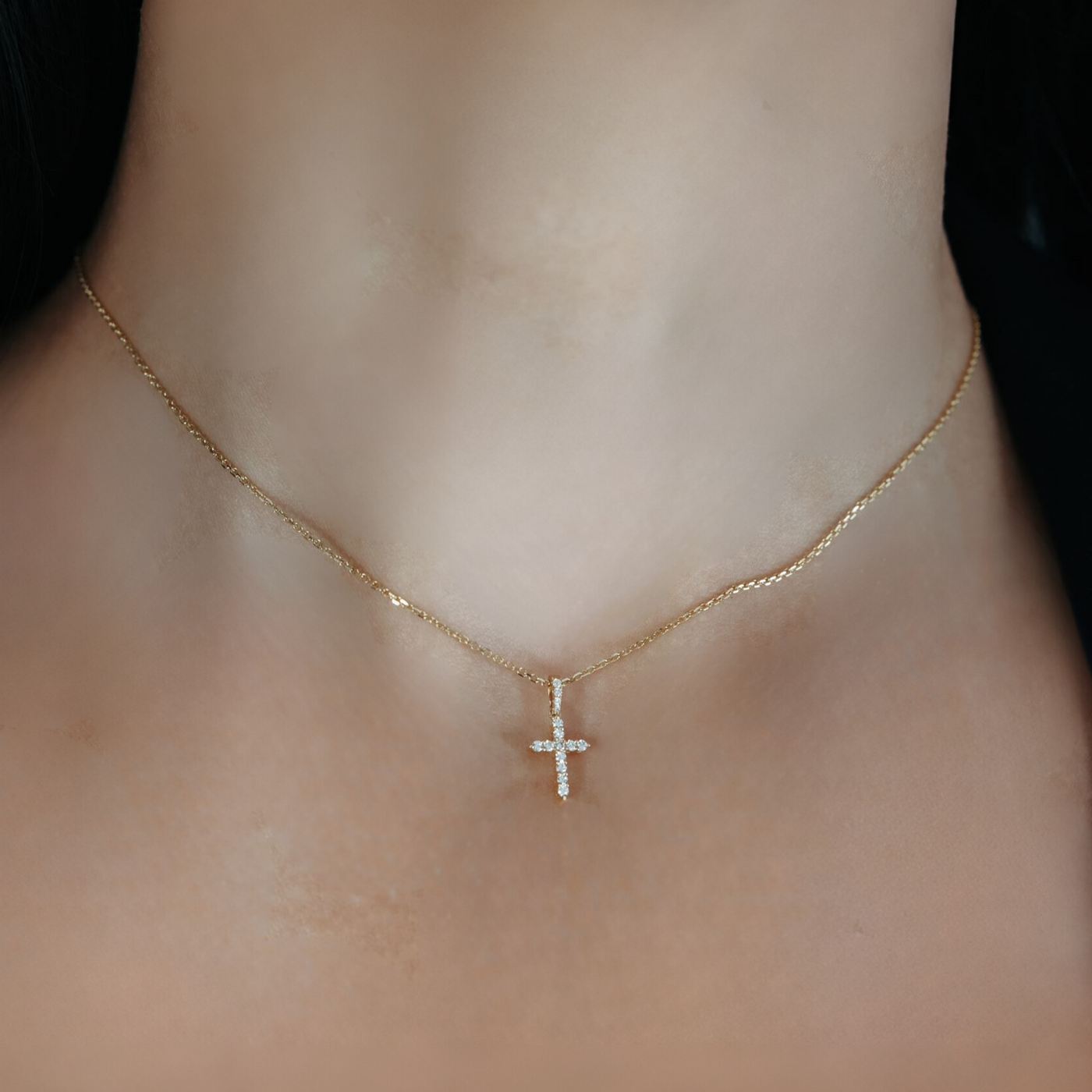 Mini Diamond Cross Pendant