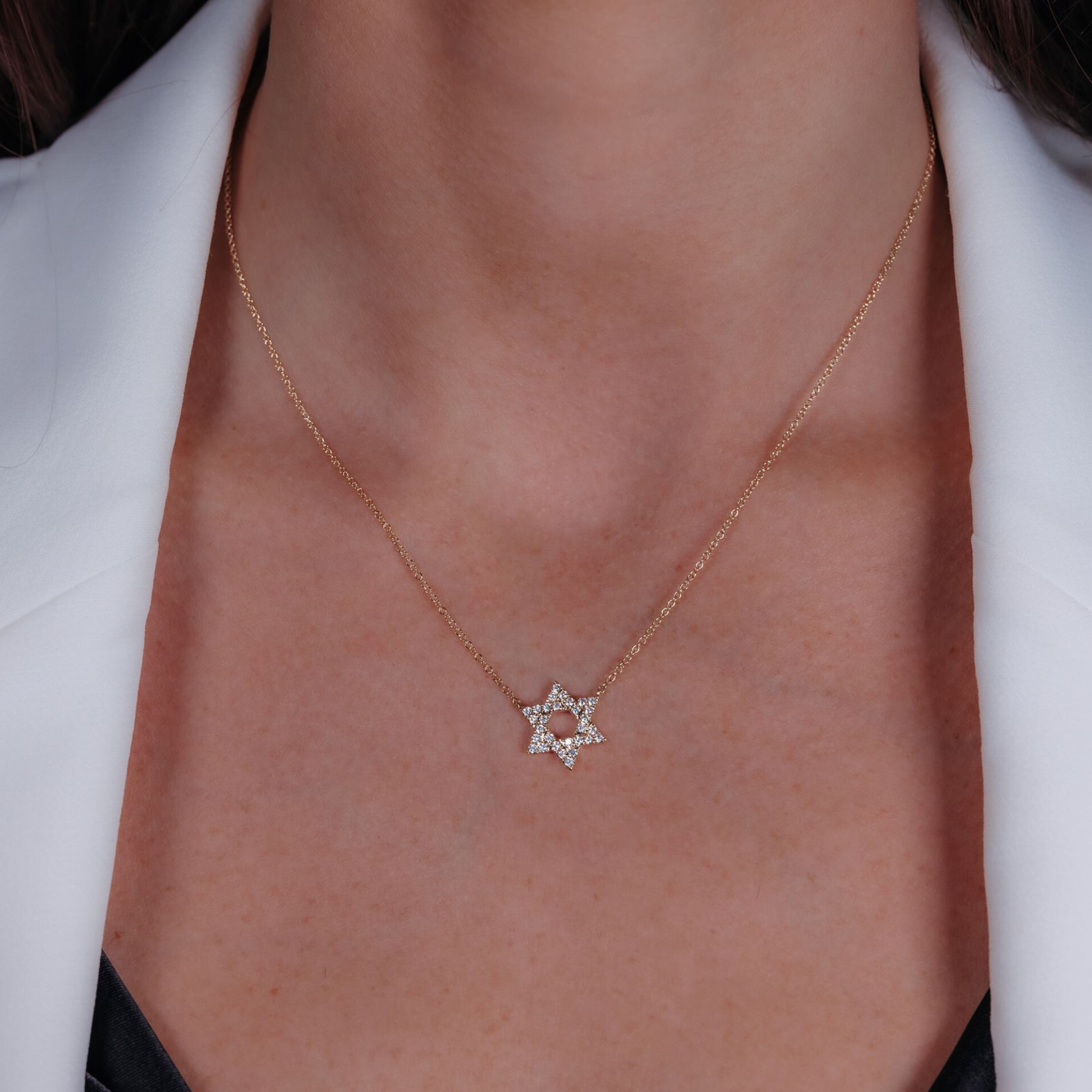 0.30CT Diamond Star of David Necklace