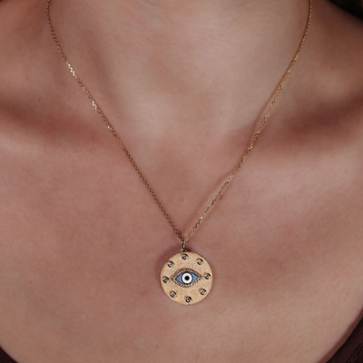 Florentine Enamel Evil Eye Pendant