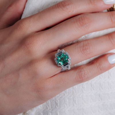 2.52CT Emerald & Diamond Ring