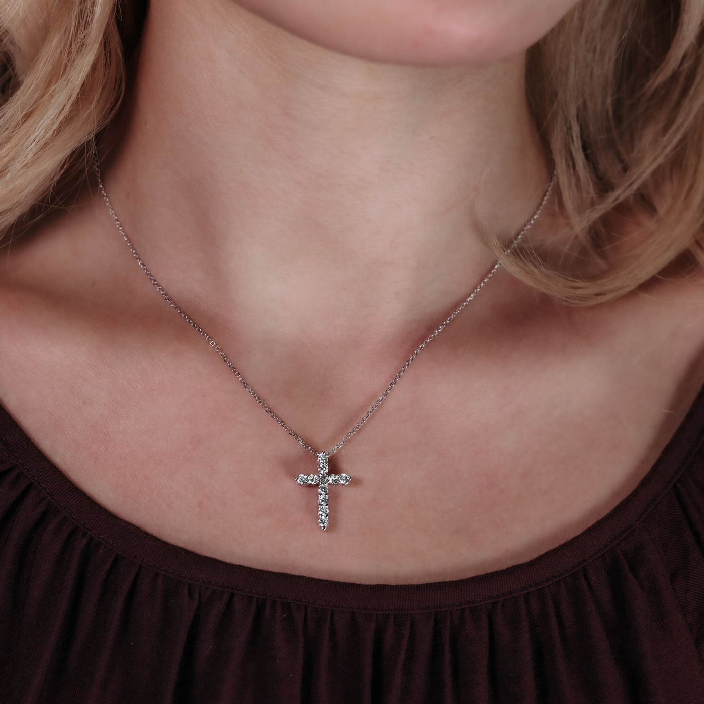 Classic 0.60ct Diamond Cross Pendant