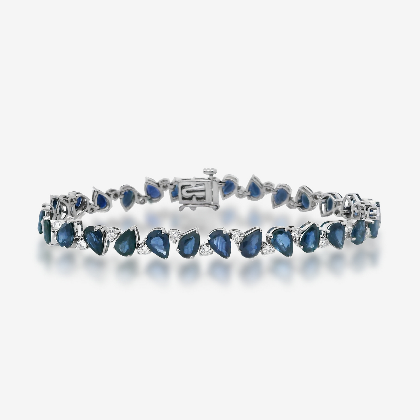 Pear Shaped Blue Sapphire & Diamond Bracelet