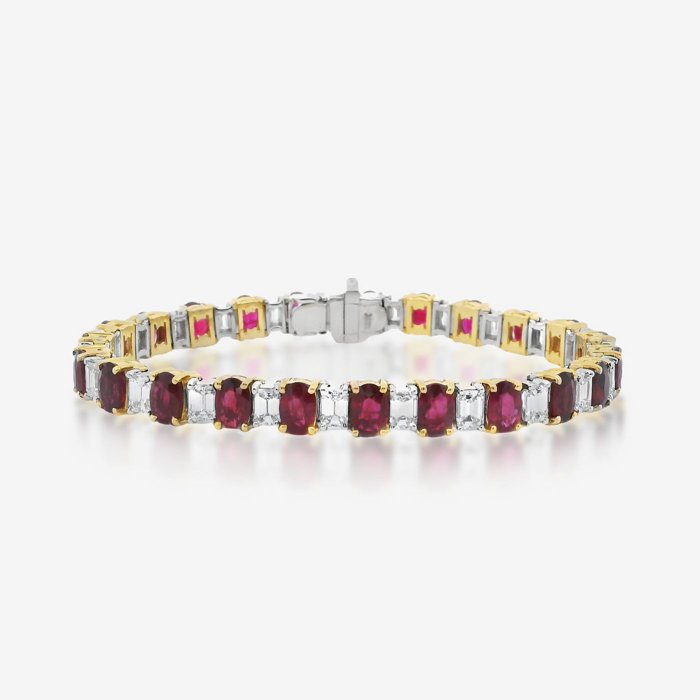 14.67CT Ruby & Diamond Tennis Bracelet