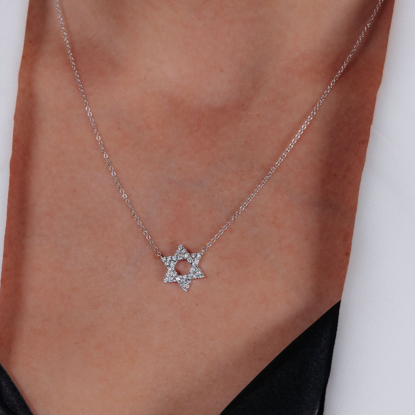 0.30CT Diamond Star of David Necklace