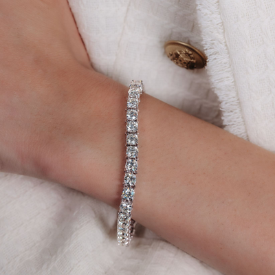 Round Basket Low Base Diamond Tennis Bracelets