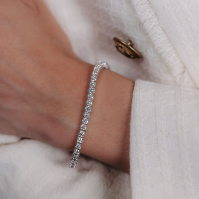 Round Basket Low Base Diamond Tennis Bracelets