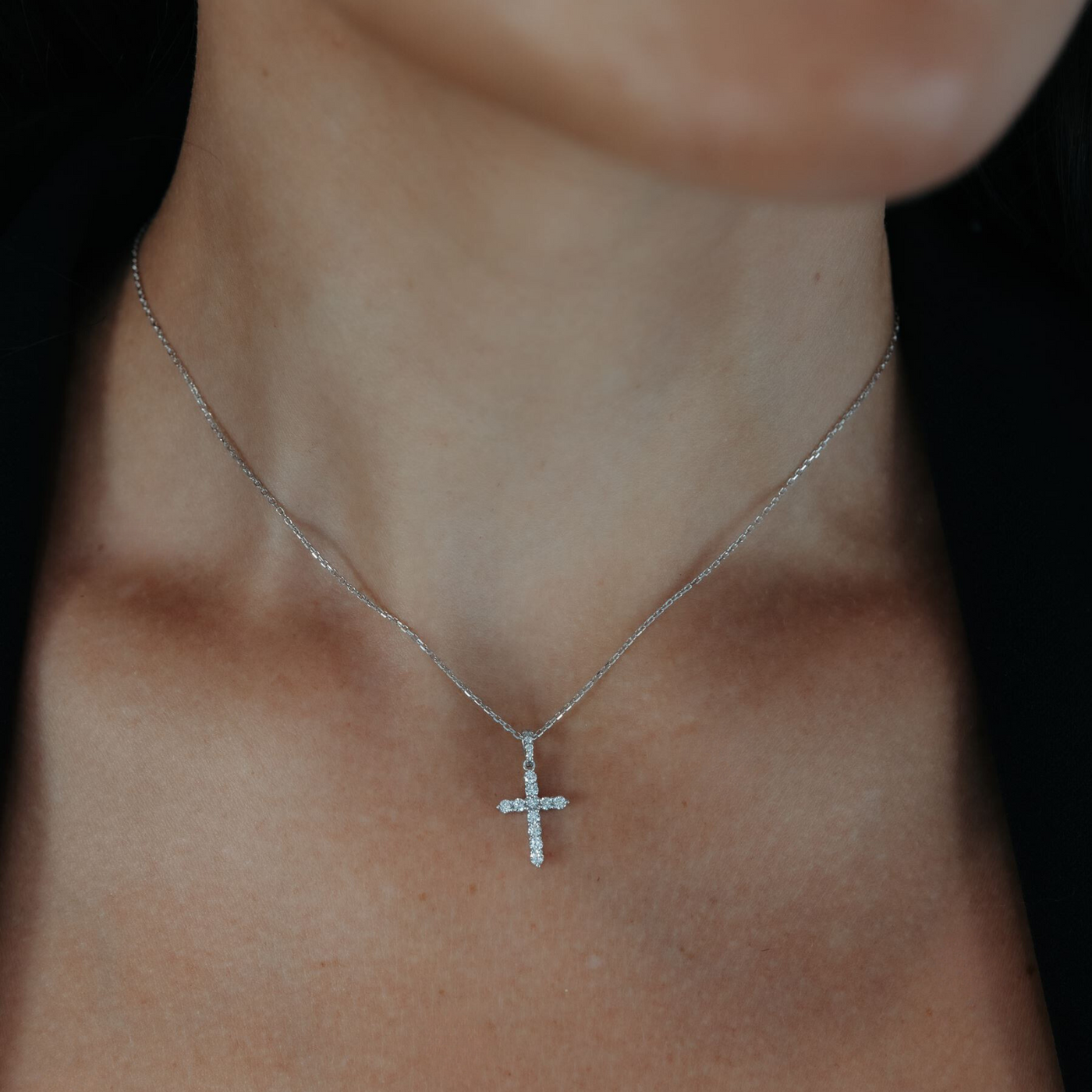 Small Diamond Cross Pendant