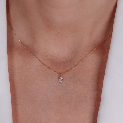 0.30CT Marquise Solitaire Necklace