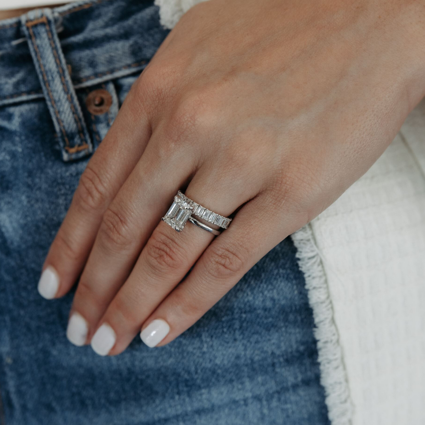 Emerald Cut 2.95CT Diamond Eternity Ring