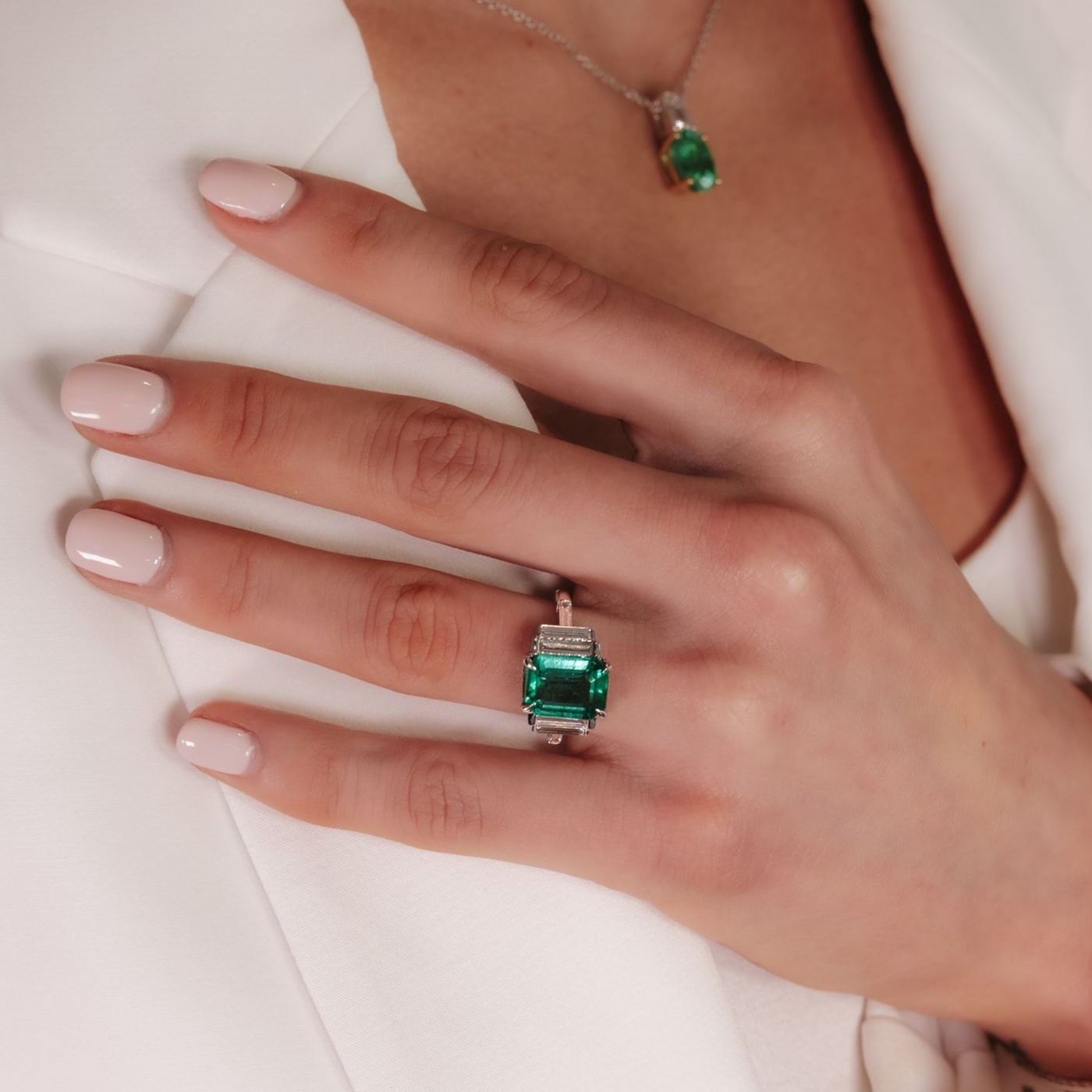 4.22CT Emerald & Diamond Ring