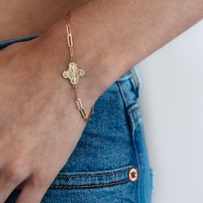 4 Way Cross Paperclip Bracelet