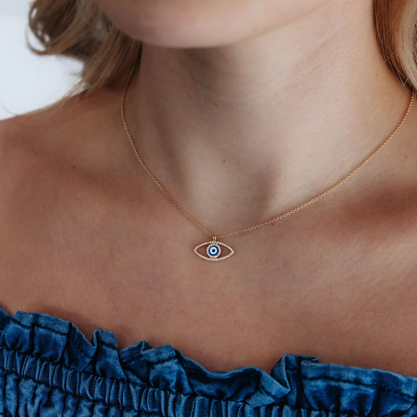 Floating Evil Eye Necklace