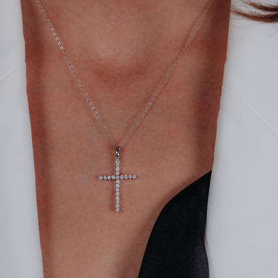 Pinpoint 0.35CT Diamond Cross Necklace