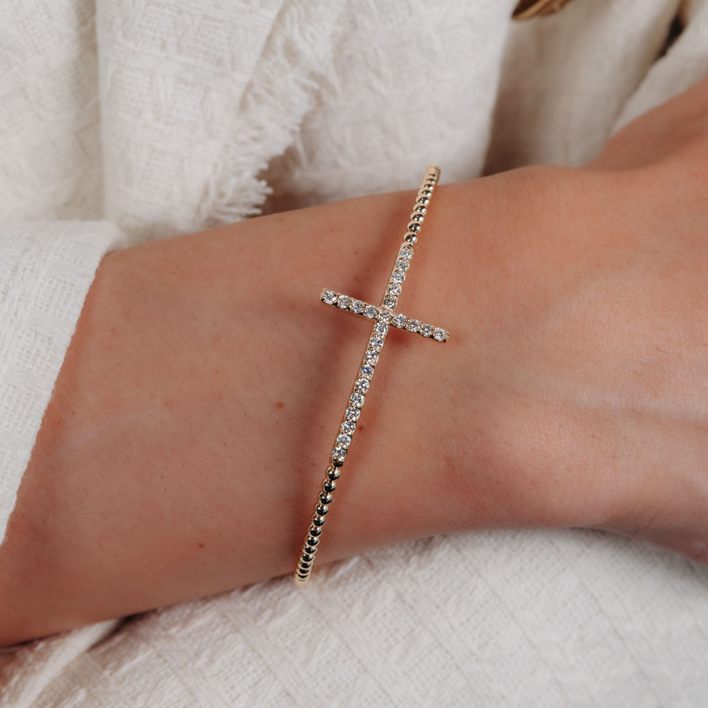 Bead It Large Cross Bangle Bracelet