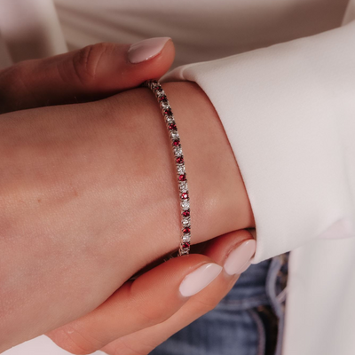 1/2 Way Ruby & Diamond Flex Bangle Bracelet