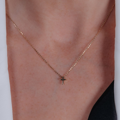 Mini Gold Cross Necklace