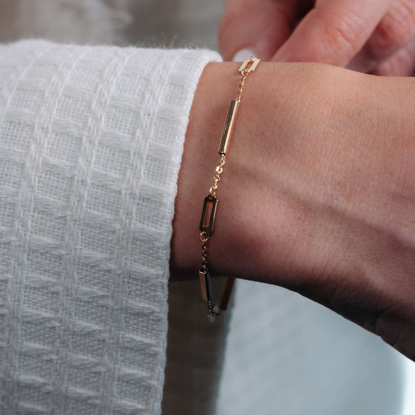 Paperclip & Bar Station Bracelet