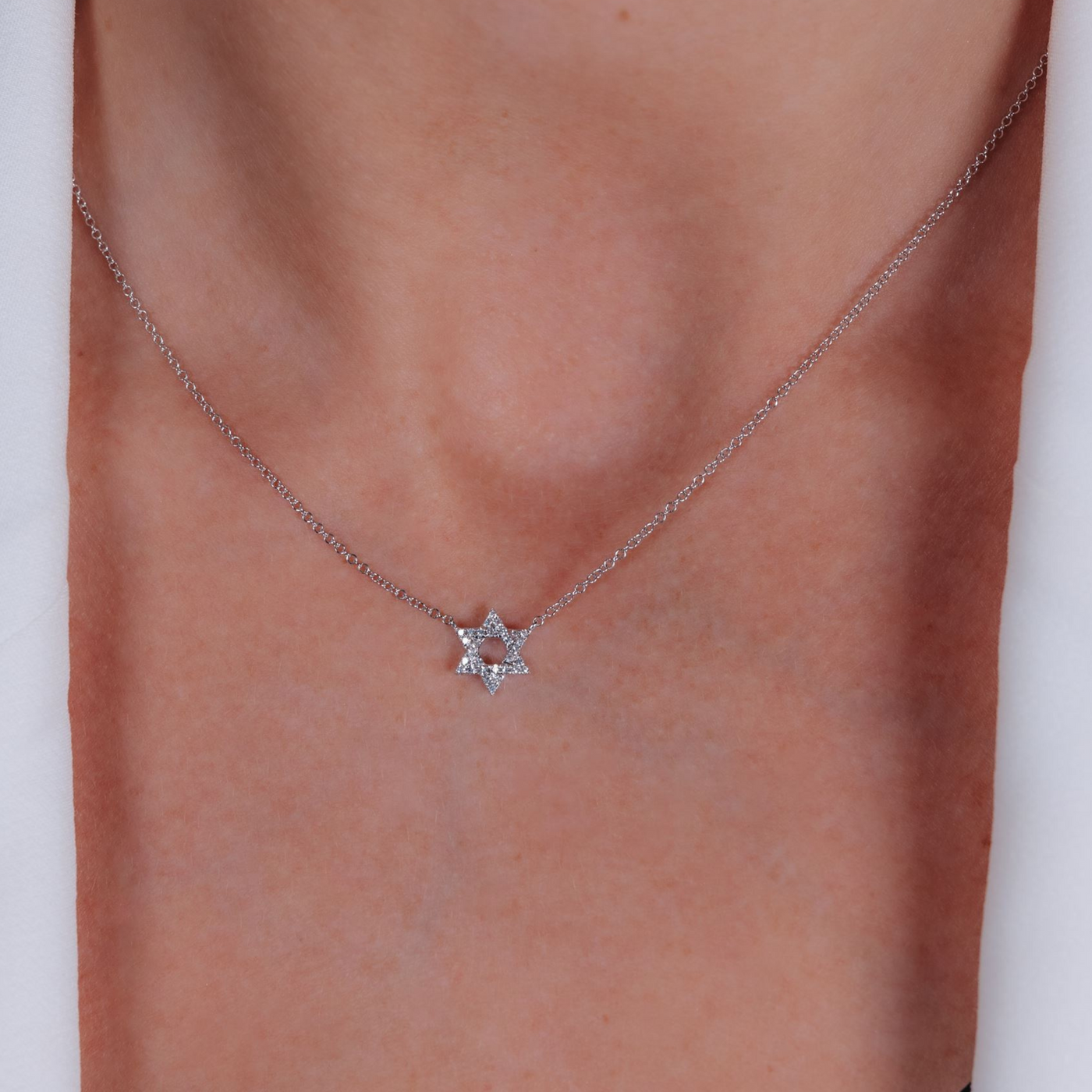 0.10CT Diamond Star of David Necklace