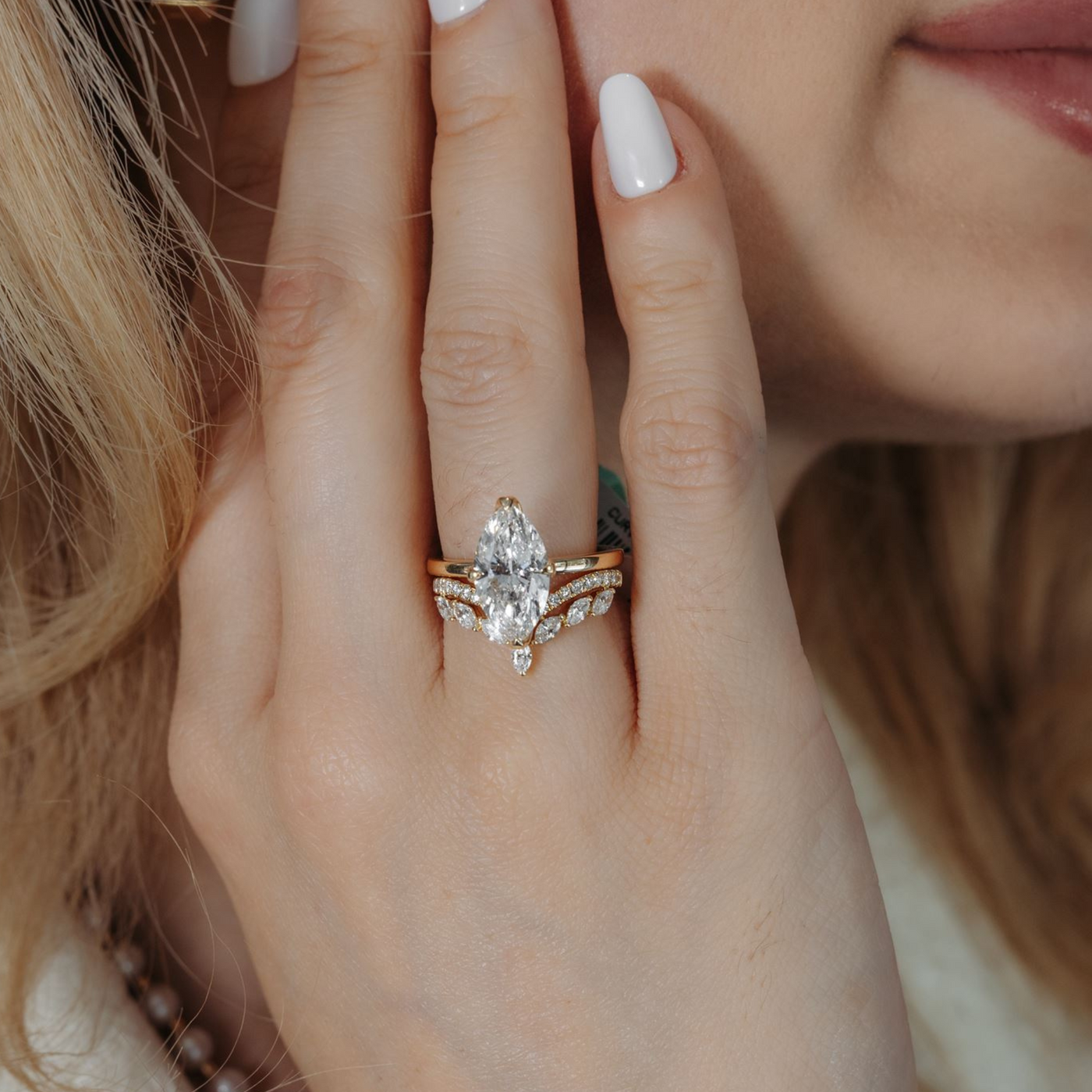 7 Marquise & Round Diamond Chevron Ring