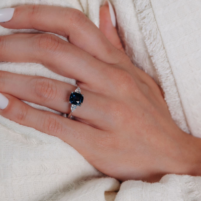 2.01CT Blue Sapphire & Diamond Ring