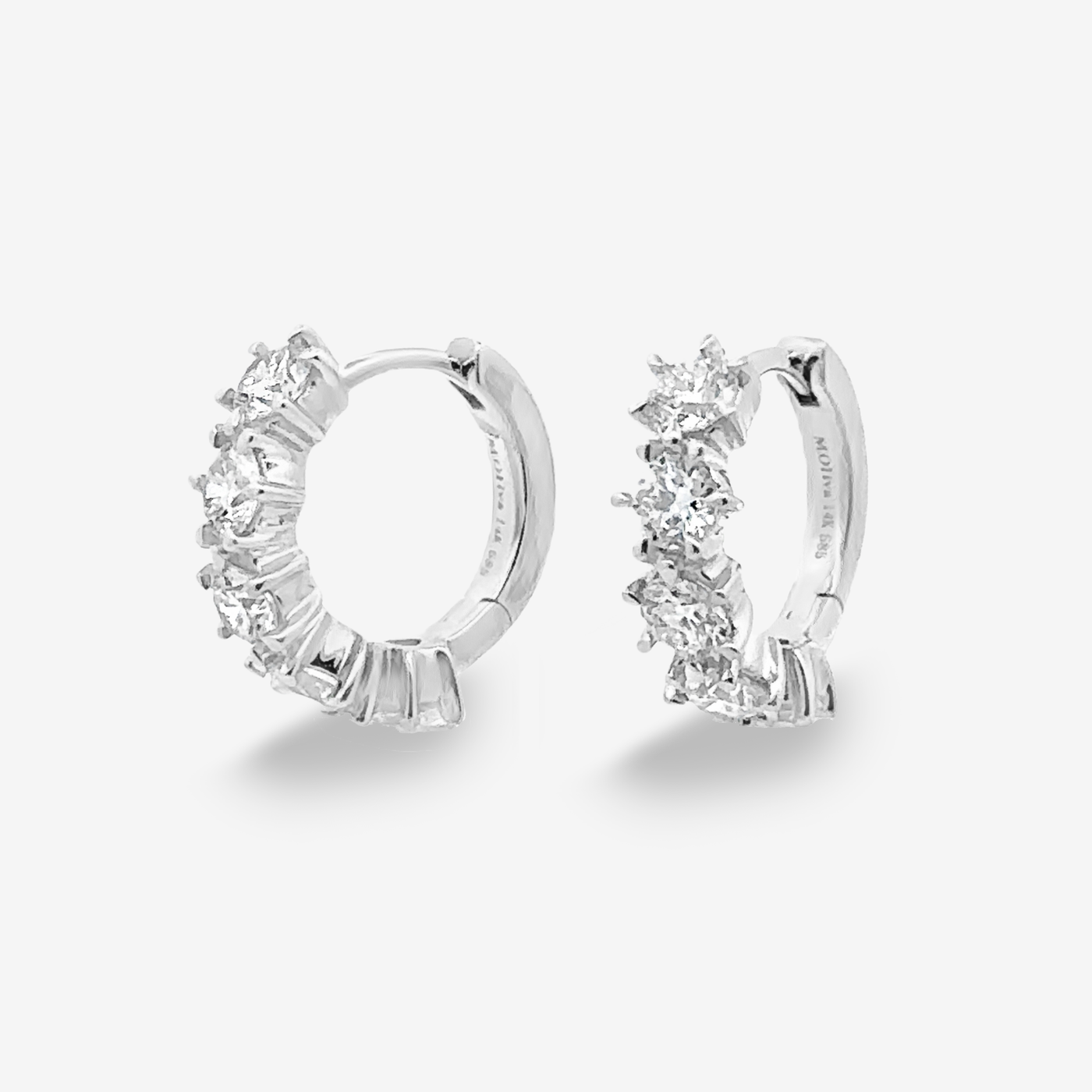 Vintage Set 1.20CT Diamond Huggie Earrings