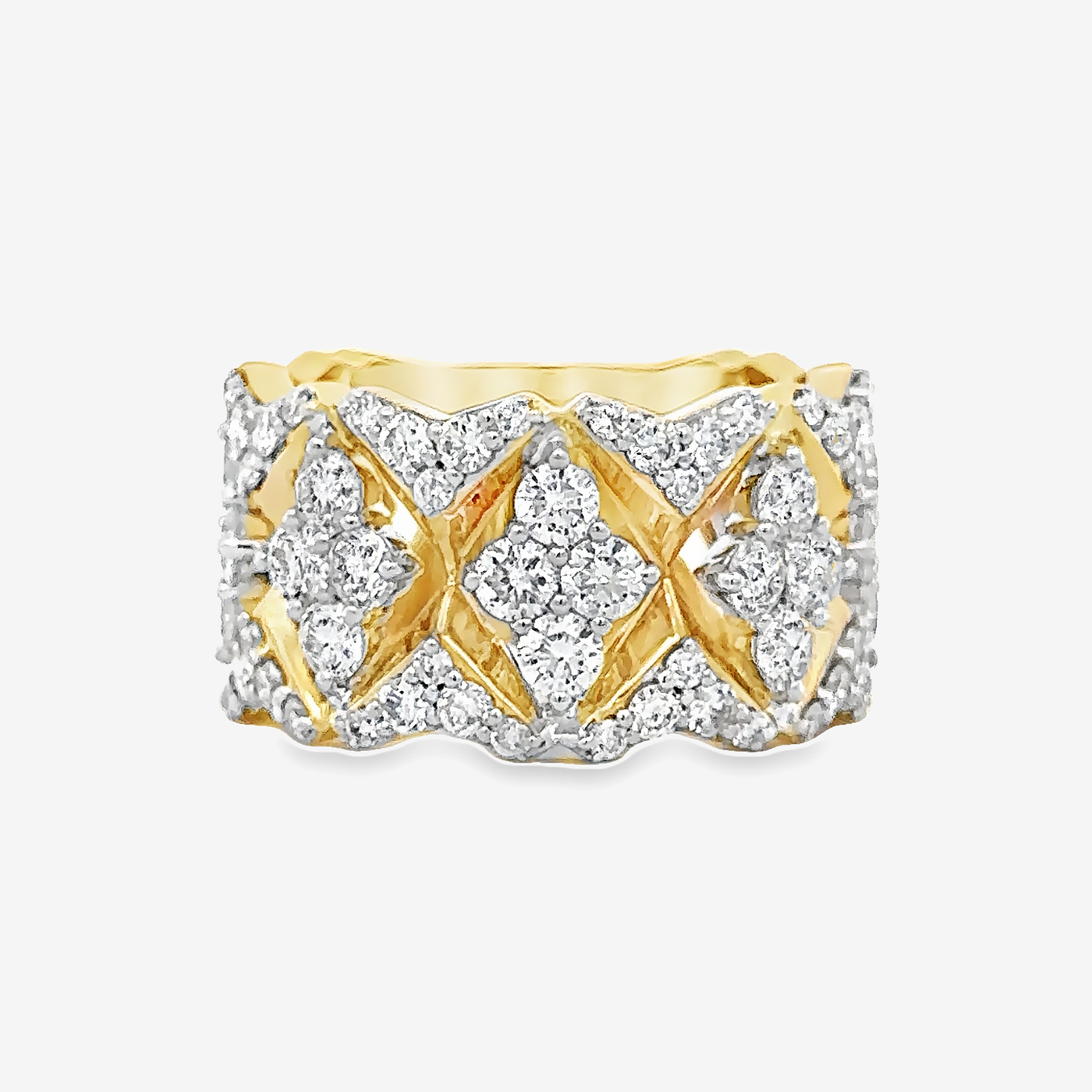 Wide Scalloped Diamond Ring