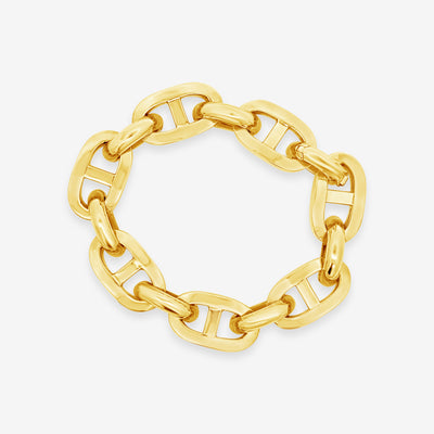 gold anchor link bracelet