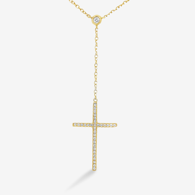 Y Station Diamond Cross Necklace