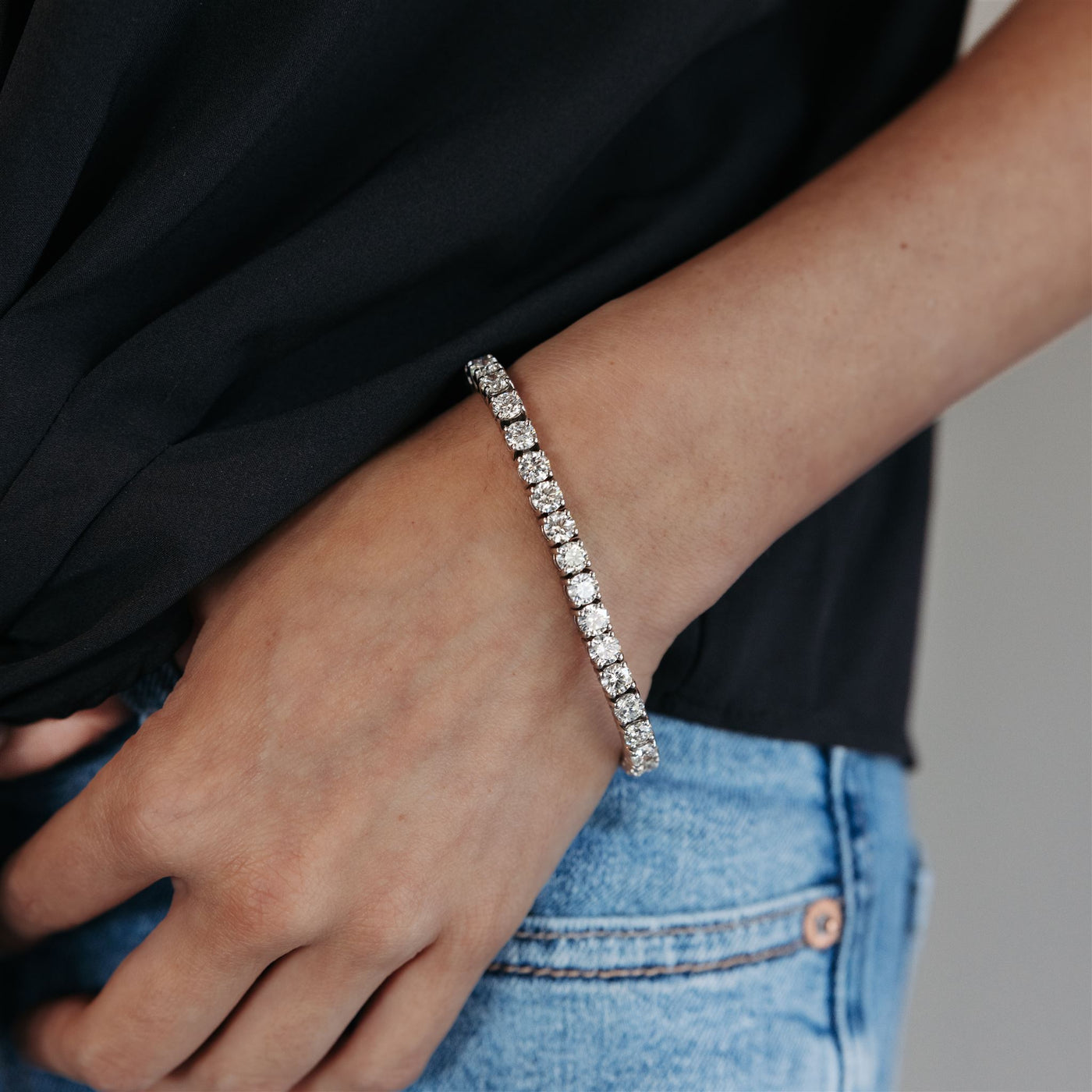 Straight Line “Classic” Significant Diamond Tennis Bracelet